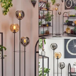 Koyoto Lampadaire Noir, 3 lumières