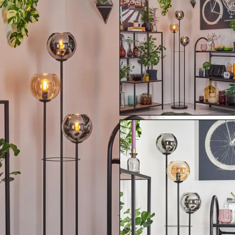 Koyoto Lampadaire Noir, 3 lumières