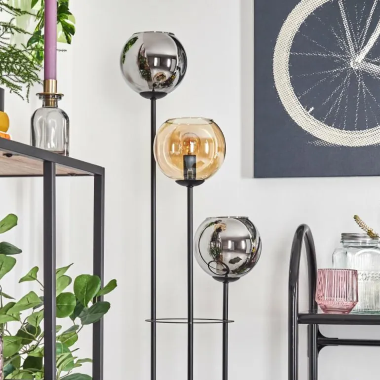 Koyoto Lampadaire Noir, 3 lumières