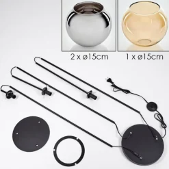 Koyoto Lampadaire Noir, 3 lumières