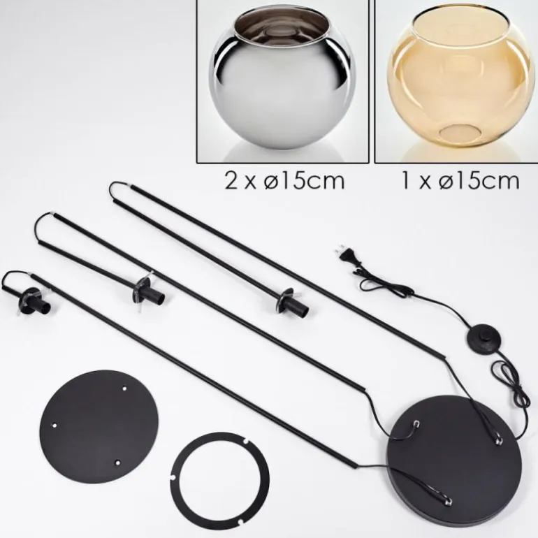 Koyoto Lampadaire Noir, 3 lumières