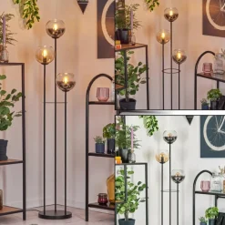 Koyoto Lampadaire Noir, 3 lumières