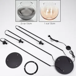 Koyoto Lampadaire Noir, 3 lumières