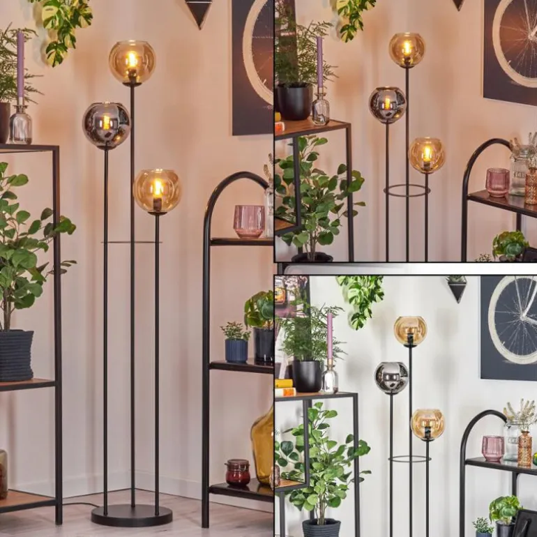 Koyoto Lampadaire Noir, 3 lumières