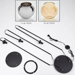 Koyoto Lampadaire Noir, 3 lumières