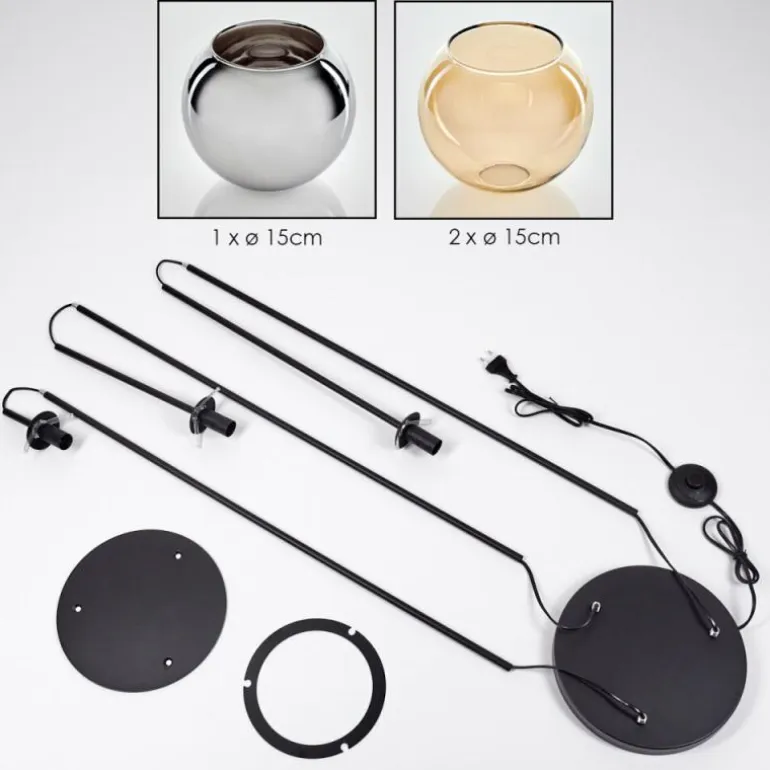 Koyoto Lampadaire Noir, 3 lumières