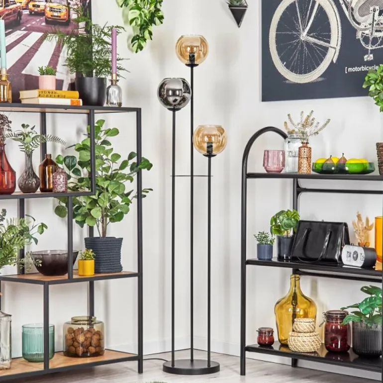 Koyoto Lampadaire Noir, 3 lumières