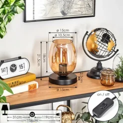 Koyoto Lampe à poser 15 cm Ambre, 1 lumière