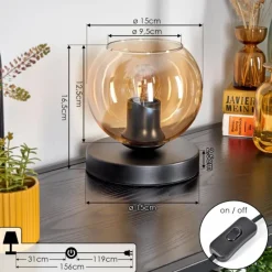 Koyoto Lampe à poser 15 cm Ambre, 1 lumière