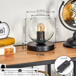Koyoto Lampe à poser 15 cm Clair, 1 lumière