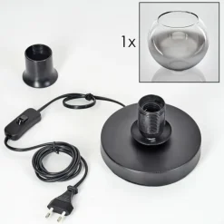 Koyoto Lampe à poser 15 cm Noir, 1 lumière