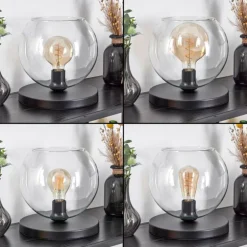 Koyoto Lampe à poser 25 cm Noir, 1 lumière