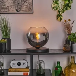 Koyoto Lampe à poser 25 cm Noir, 1 lumière