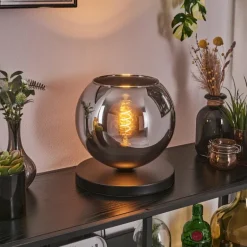 Koyoto Lampe à poser 25 cm Noir, 1 lumière