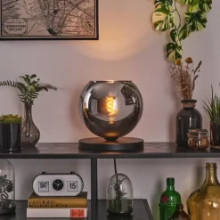Koyoto Lampe à poser 25 cm Noir, 1 lumière