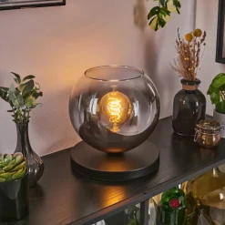 Koyoto Lampe à poser 25 cm Noir, 1 lumière