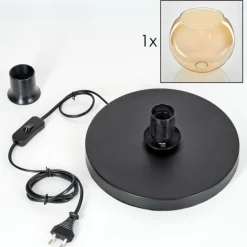 Koyoto Lampe à poser 25 cm Noir, 1 lumière