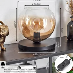 Koyoto Lampe à poser Ambre, Clair, 1 lumière