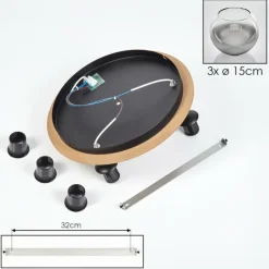 Koyoto Plafonnier, Boule lumineuse 40 cm Brun, Couleur bois, Noir, 3 lumières