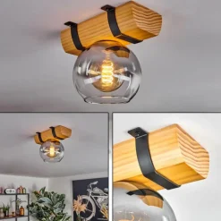 Koyoto Plafonnier, Boule lumineuse Écru, Noir, 1 lumière