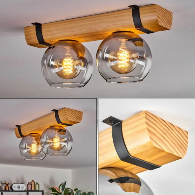 Koyoto Plafonnier, Boule lumineuse Écru, Noir, 2 lumières