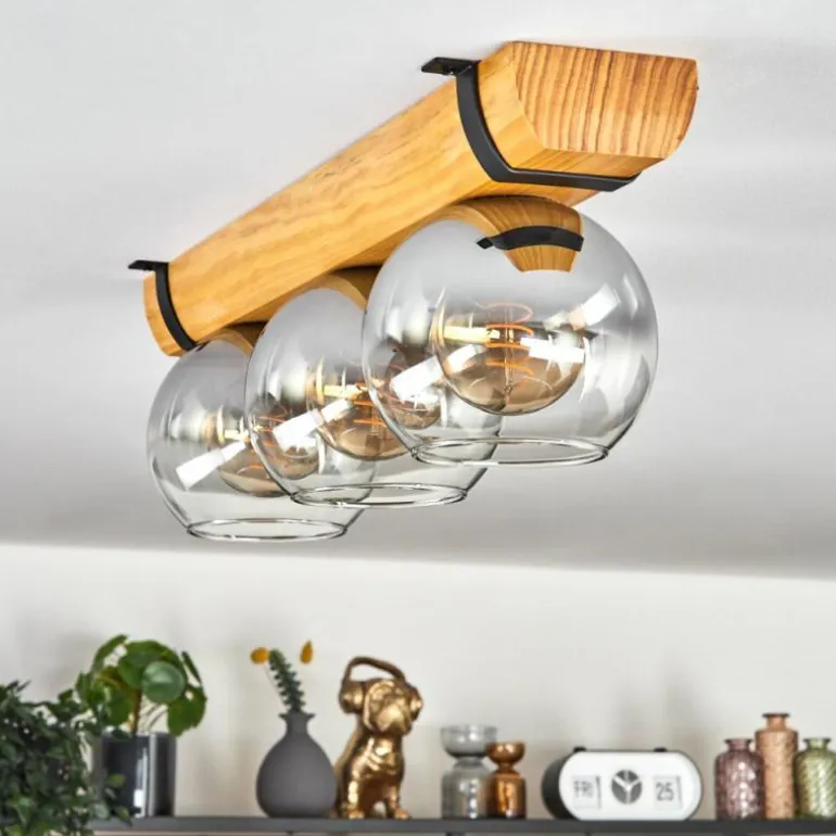 Koyoto Plafonnier, Boule lumineuse Écru, Noir, 3 lumières