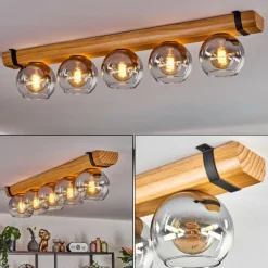 Koyoto Plafonnier, Boule lumineuse Écru, Noir, 5 lumières