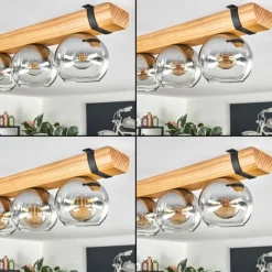 Koyoto Plafonnier, Boule lumineuse Écru, Noir, 5 lumières