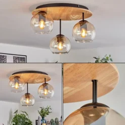 Koyoto Plafonnier, Boule lumineuse Écru, Noir, 3 lumières