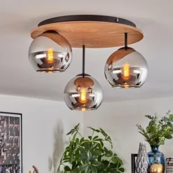 Koyoto Plafonnier, Boule lumineuse Écru, Noir, 3 lumières
