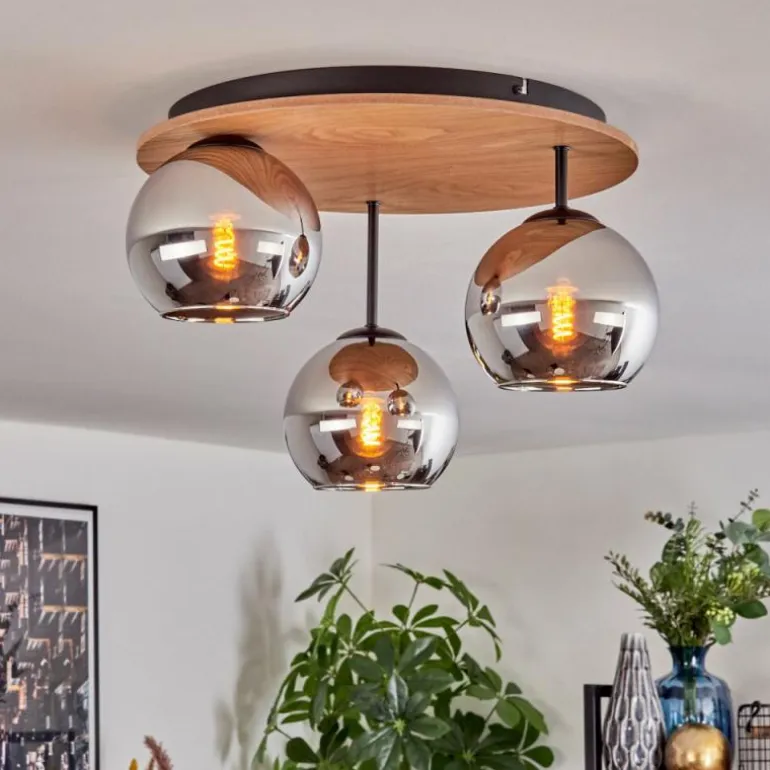 Koyoto Plafonnier, Boule lumineuse Écru, Noir, 3 lumières