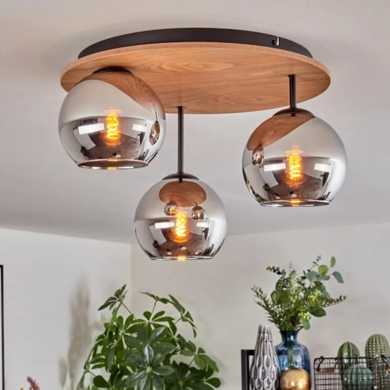 Koyoto Plafonnier, Boule lumineuse Écru, Noir, 3 lumières