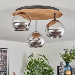 Koyoto Plafonnier, Boule lumineuse Écru, Noir, 3 lumières