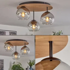 Koyoto Plafonnier, Boule lumineuse Écru, Noir, 3 lumières