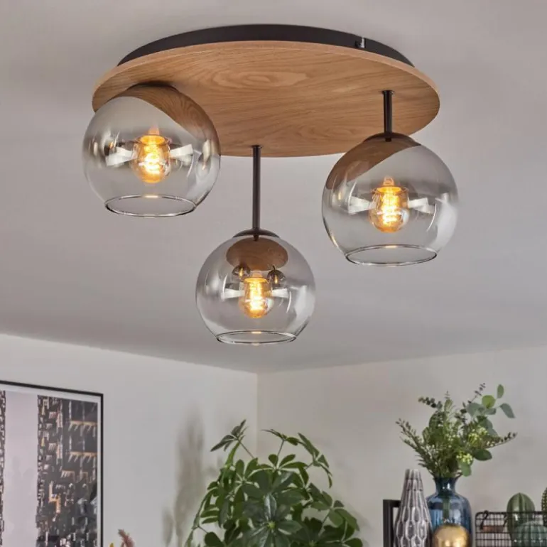 Koyoto Plafonnier, Boule lumineuse Écru, Noir, 3 lumières