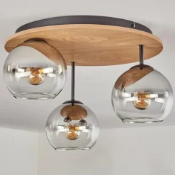 Koyoto Plafonnier, Boule lumineuse Écru, Noir, 3 lumières