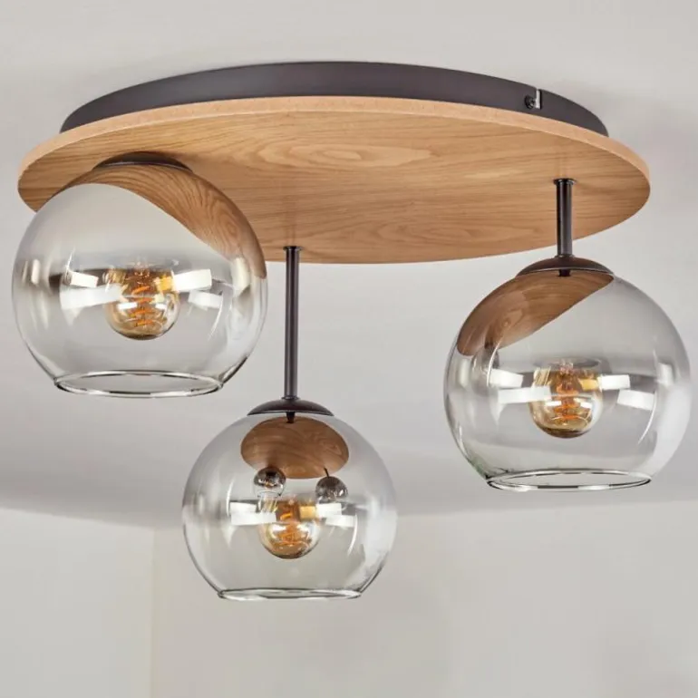 Koyoto Plafonnier, Boule lumineuse Écru, Noir, 3 lumières