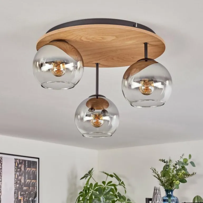 Koyoto Plafonnier, Boule lumineuse Écru, Noir, 3 lumières