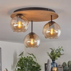 Koyoto Plafonnier, Boule lumineuse Écru, Noir, 3 lumières