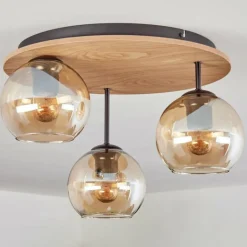 Koyoto Plafonnier, Boule lumineuse Écru, Noir, 3 lumières