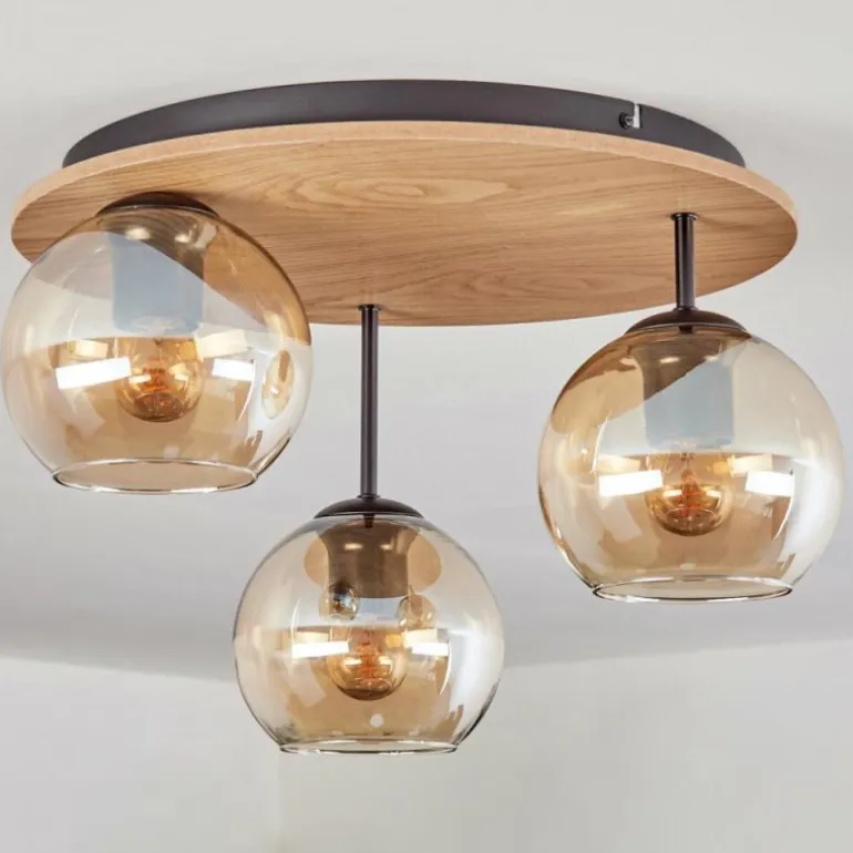 Koyoto Plafonnier, Boule lumineuse Écru, Noir, 3 lumières