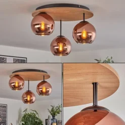 Koyoto Plafonnier, Boule lumineuse Écru, Noir, 3 lumières