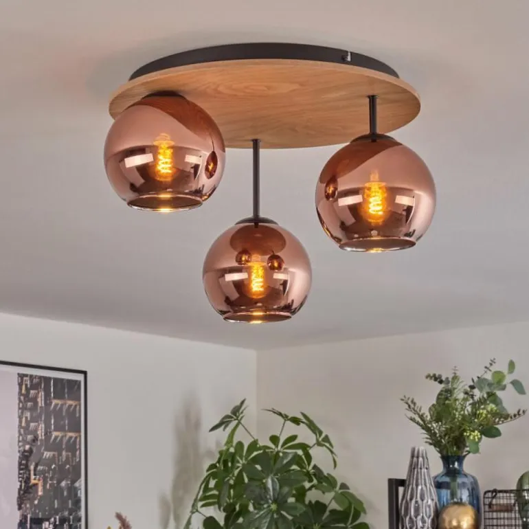 Koyoto Plafonnier, Boule lumineuse Écru, Noir, 3 lumières