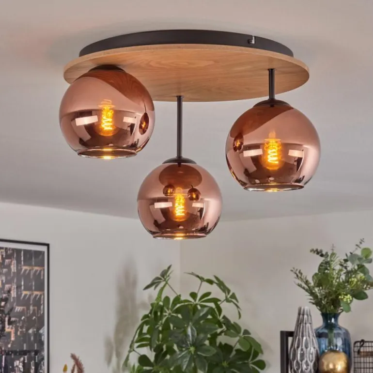 Koyoto Plafonnier, Boule lumineuse Écru, Noir, 3 lumières