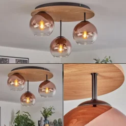 Koyoto Plafonnier, Boule lumineuse Écru, Noir, 3 lumières