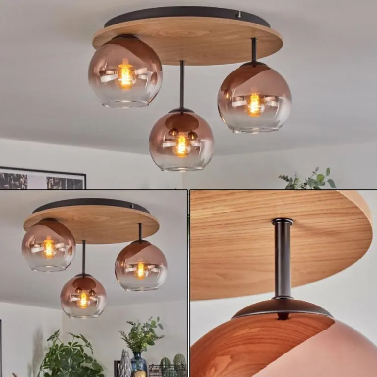 Koyoto Plafonnier, Boule lumineuse Écru, Noir, 3 lumières