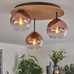 Koyoto Plafonnier, Boule lumineuse Écru, Noir, 3 lumières