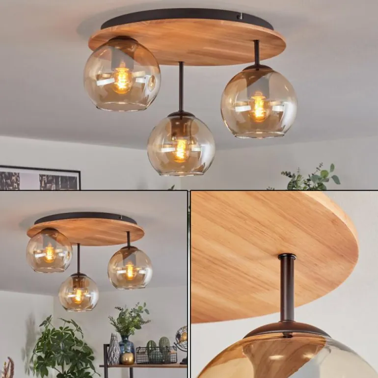 Koyoto Plafonnier, Boule lumineuse Écru, Noir, 3 lumières