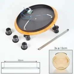 Koyoto Plafonnier, Boule lumineuse Écru, Noir, 3 lumières
