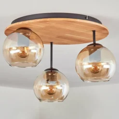 Koyoto Plafonnier, Boule lumineuse Écru, Noir, 3 lumières